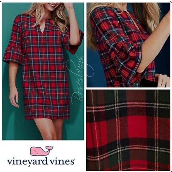 Vineyard Vines Merry Plaid Christmas Dress Sz 20 NWT $148. - Picture 1 of 4